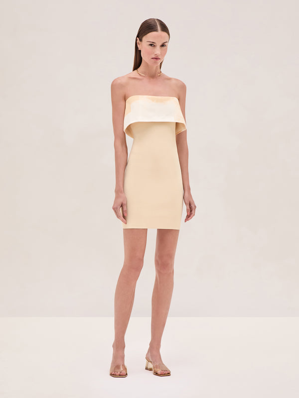 alexis Nava Dress BEIGE BRUSHSTROKE