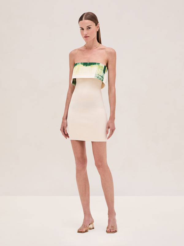 alexis Nava Dress GREEN BRUSHSTROKE
