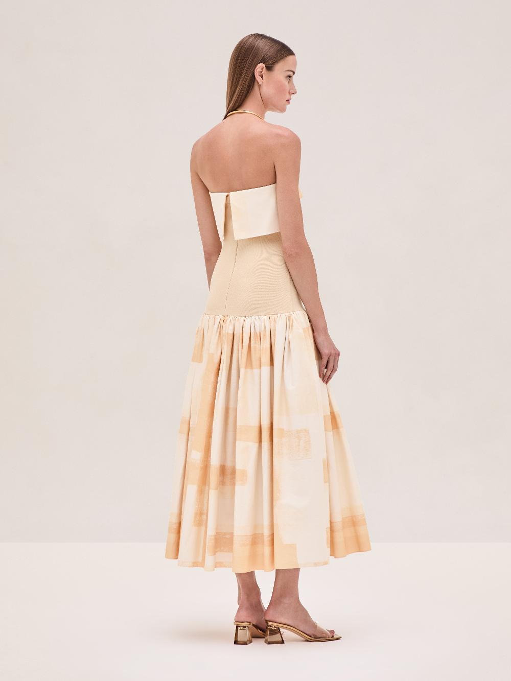 Alexis Robia Dress BEIGE BRUSHSTROKE