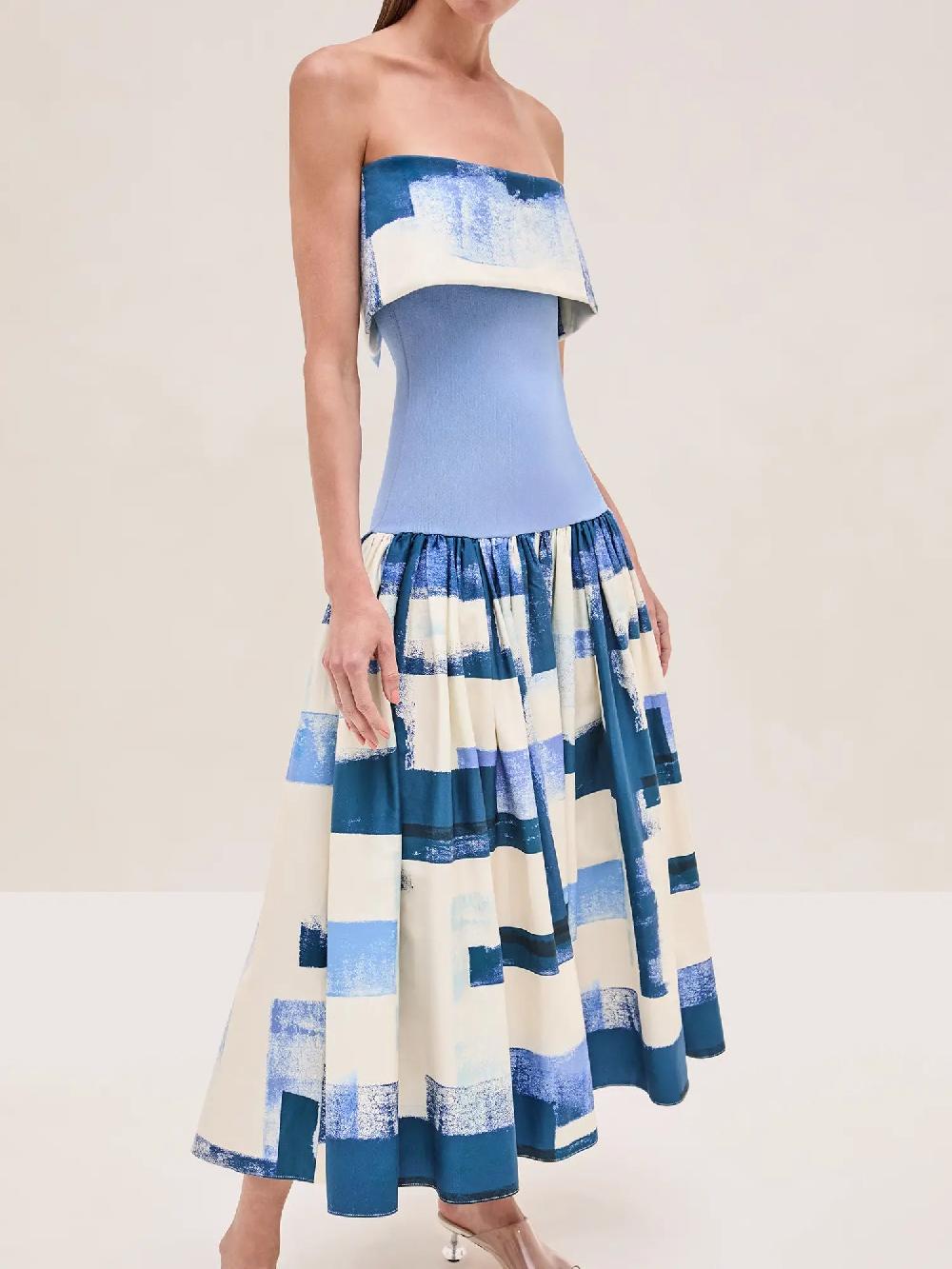 Alexis Robia Dress BLUE BRUSHSTROKE