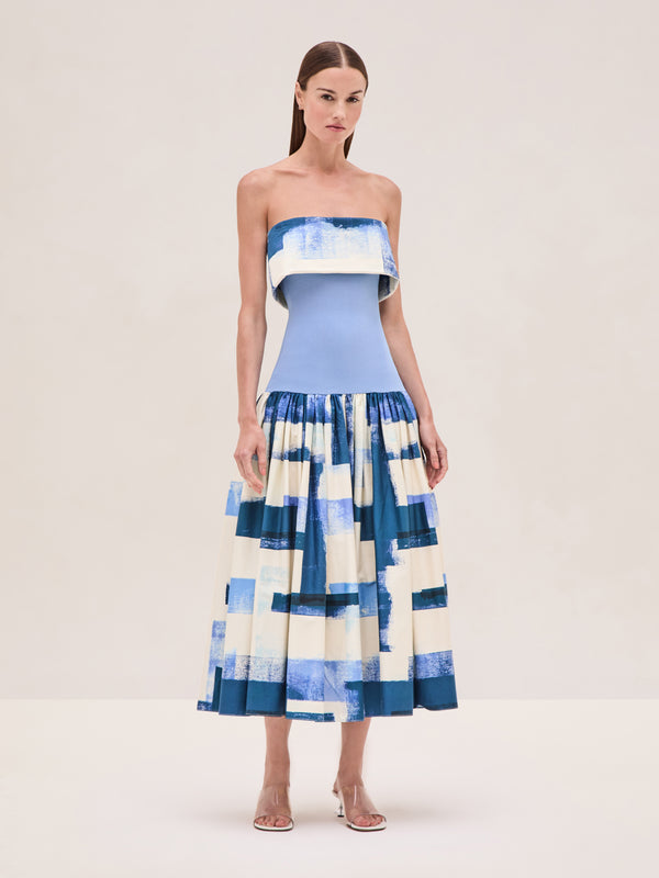 alexis Robia Dress BLUE BRUSHSTROKE