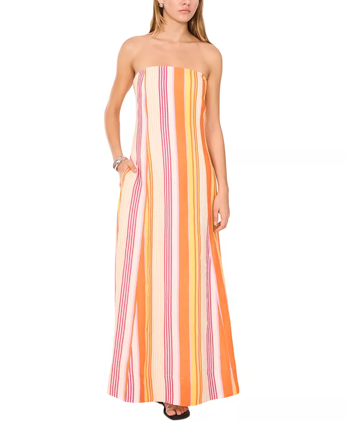 Alfani 1.STATE Women's Striped Strapless Maxi Dress Women's Fashion Shoes & Accessories