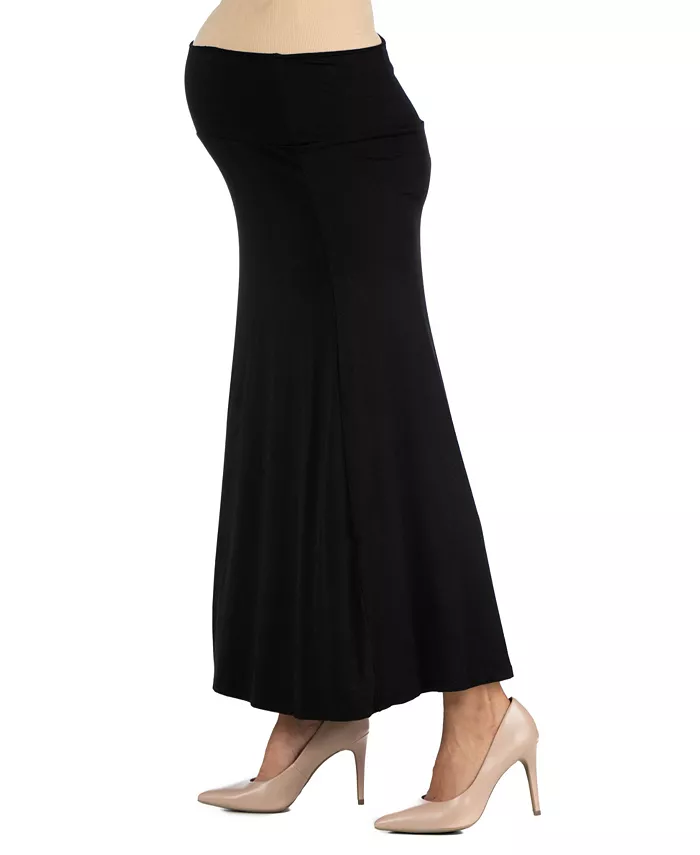 Alfani 24seven Comfort Apparel Womens Elastic Waist Solid Color Maternity Maxi Skirt Women's Fashion Shoes & Accessories