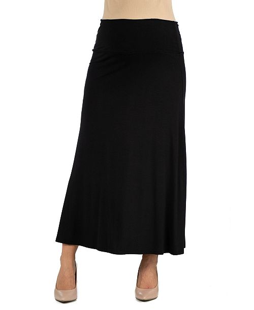 alfani 24seven Comfort Apparel Womens Elastic Waist Solid Color Maternity Maxi Skirt Women's Fashion Shoes & Accessories