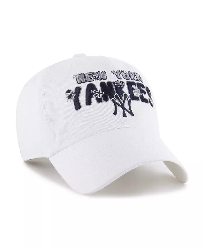 Alfani '47 Brand Women's White New York Yankees Flower Power Clean Up Adjustable Hat Sports Fan Shop