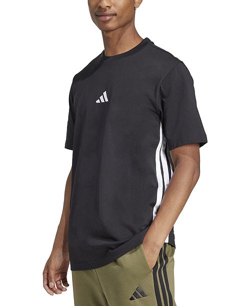 alfani adidas Men's Essential Three-Stripes Single Jersey T-Shirt Men's Fashion & Accessories