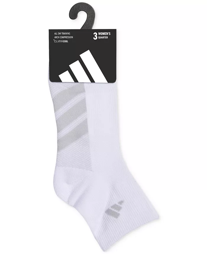 Alfani Adidas Women's 3-Pk. All Day Training Quarter Socks Women's Fashion Shoes & Accessories