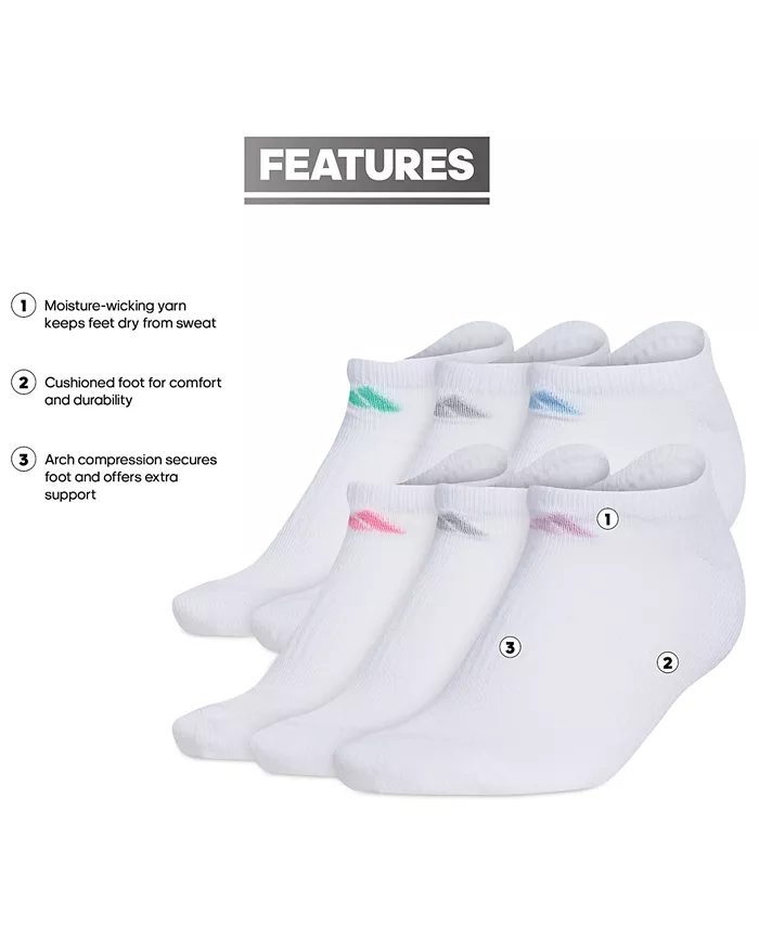 Alfani Adidas Women's 6-Pk. Athletic Cushioned No-Show Socks Women's Fashion Shoes & Accessories