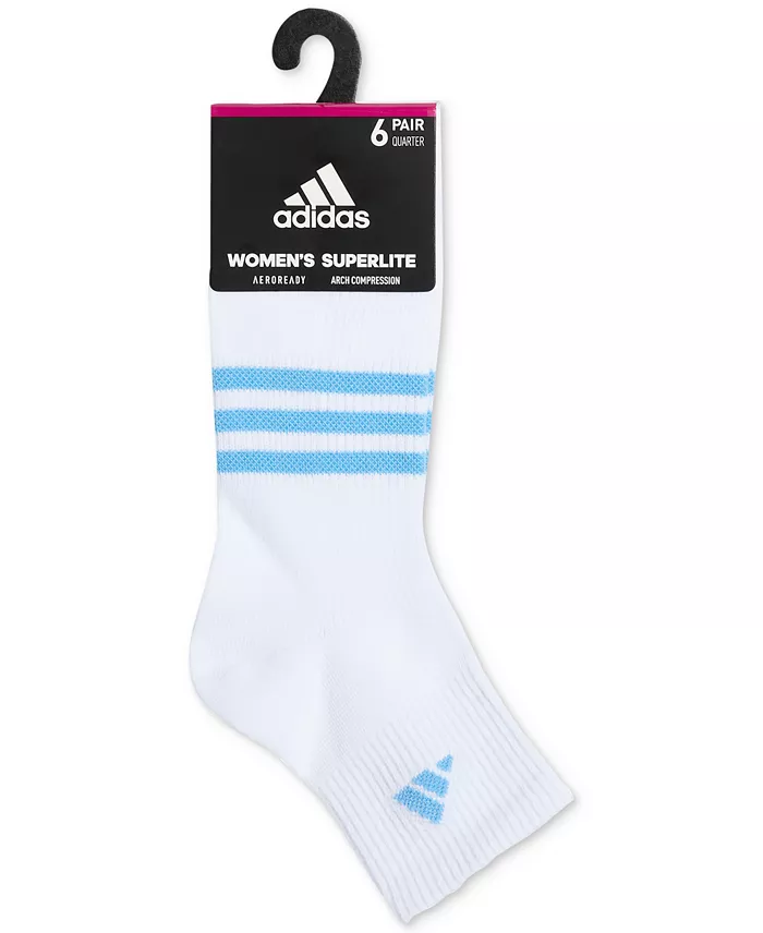 Alfani Adidas Women's 6-Pk. Superlite 3.0 Quarter Socks Women's Fashion Shoes & Accessories