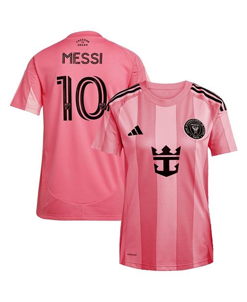 alfani adidas Women's Lionel Messi Light Pink Inter Miami CF 2025 Euforia Replica Player Jersey Sports Fan Shop