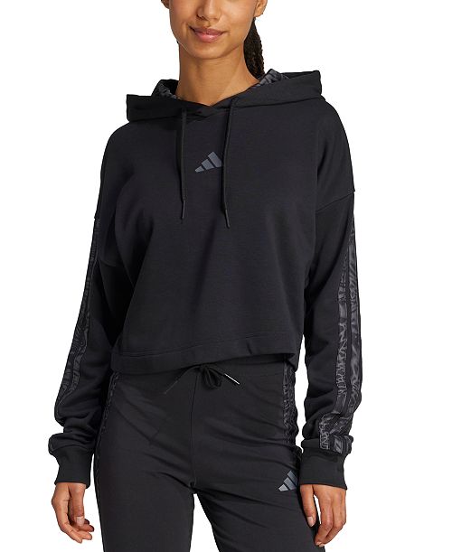 alfani adidas Women's Printed 3-Stripe French Terry Pullover Hoodie Women's Fashion Shoes & Accessories