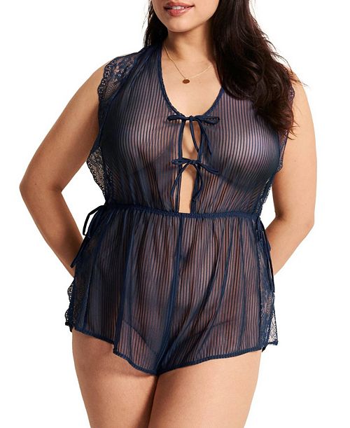 alfani Adore Me Plus Size Juli Romper Lingerie Women's Fashion Shoes & Accessories