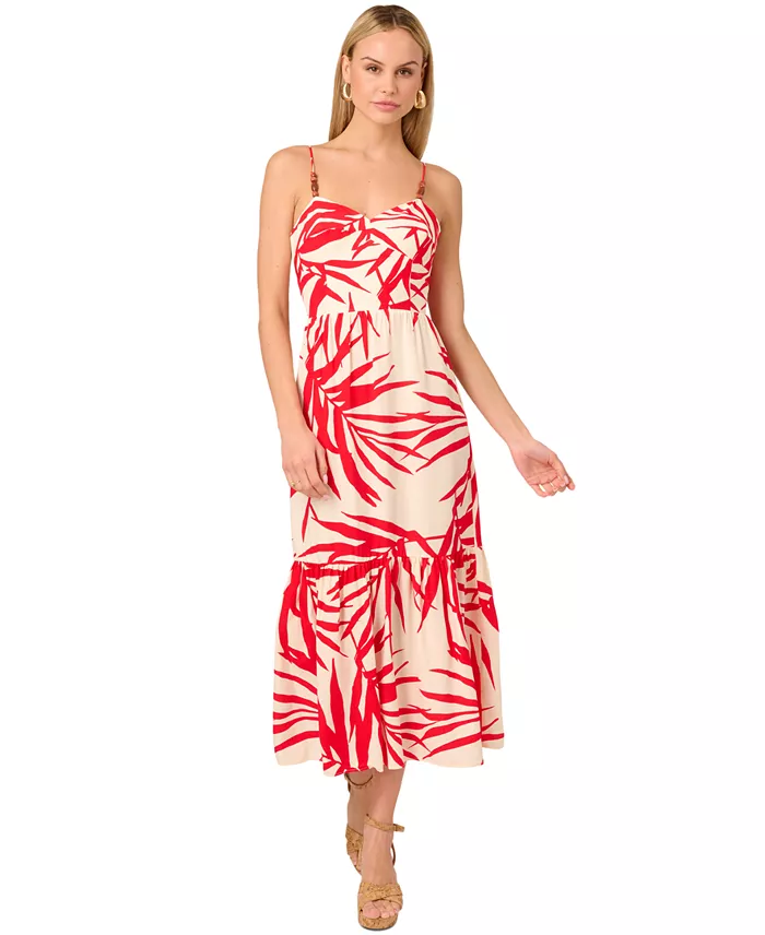 Alfani Adrianna By Adrianna Papell Printed Sleeveless Midi Dress Women's Fashion Shoes & Accessories