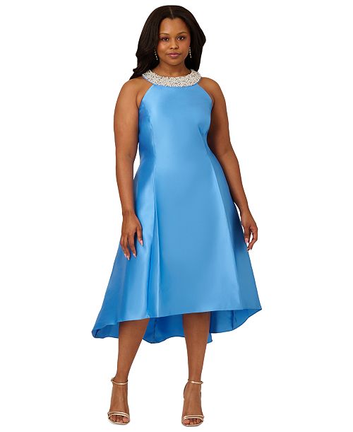 alfani Adrianna Papell Aidan by Aidan Mattox Plus Size Mikado High-Low Party Dress Women's Fashion Shoes & Accessories