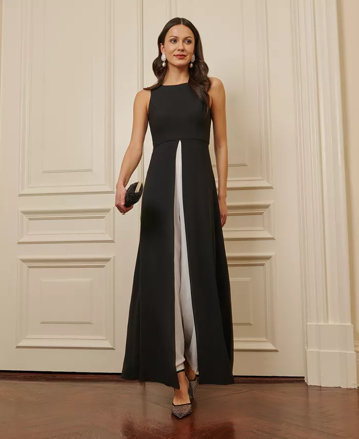 Alfani Adrianna Papell Colorblocked Overlay Jumpsuit Women's Fashion Shoes & Accessories