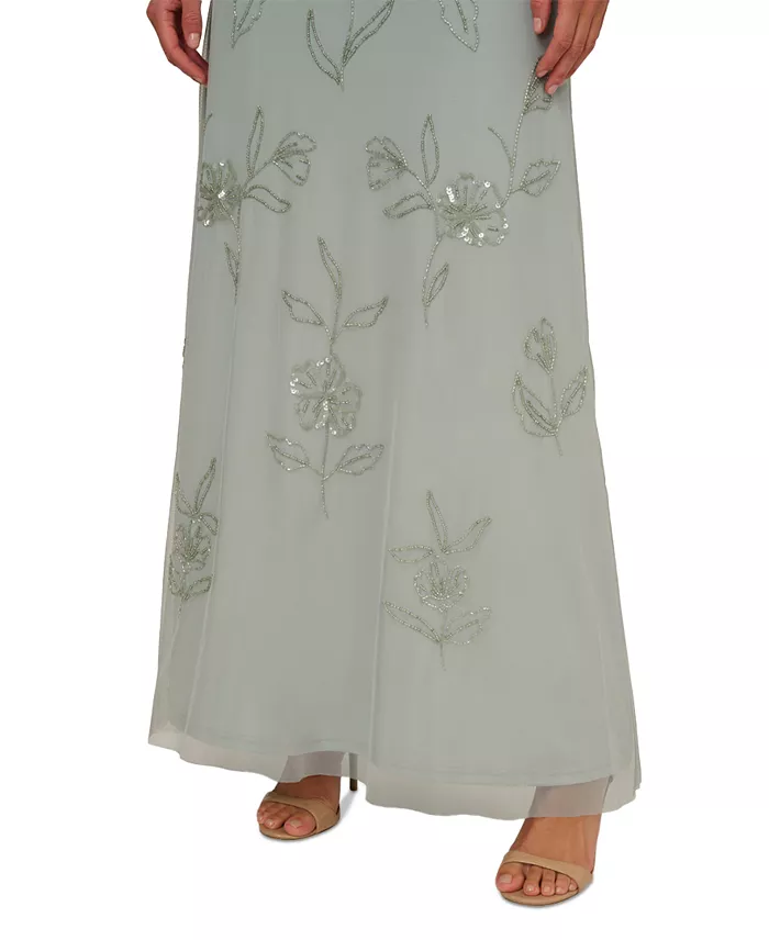 Alfani Adrianna Papell Plus Size Beaded Gown Dress Women's Fashion Shoes & Accessories