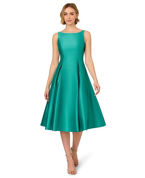 alfani Adrianna Papell Women's Boat-Neck Fit & flare Midi Dress Women's Fashion Shoes & Accessories