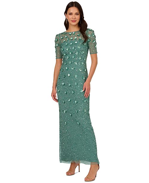 alfani Adrianna Papell Women's Embellished Floral Sheath Dress Women's Fashion Shoes & Accessories