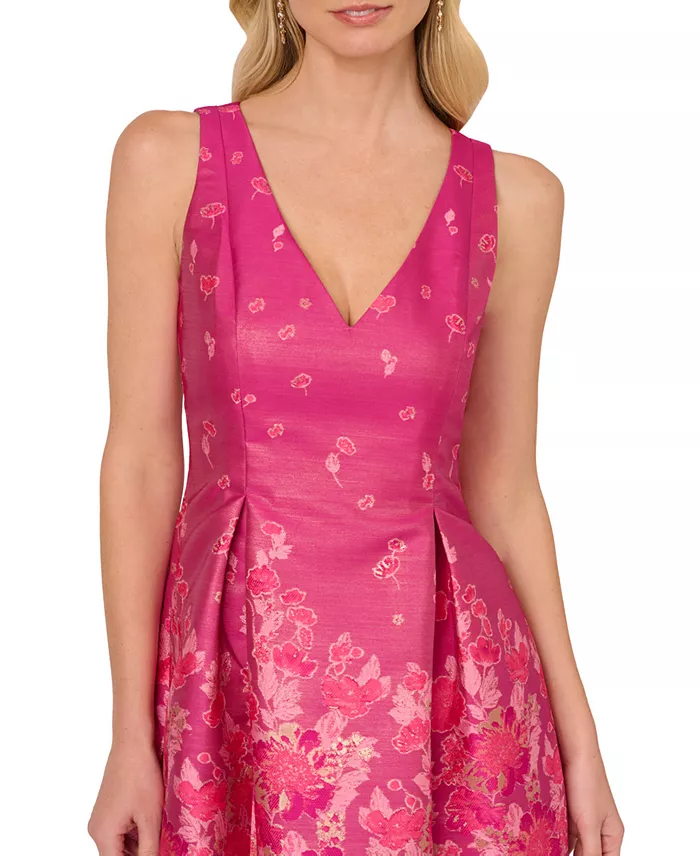 Alfani Adrianna Papell Women's Floral Jacquard Fit & Flare Dress Women's Fashion Shoes & Accessories