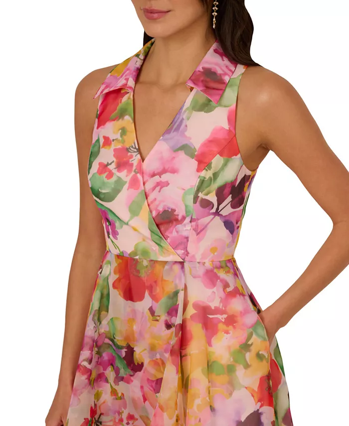 Alfani Adrianna Papell Women's Floral-Print High-Low Dress Women's Fashion Shoes & Accessories