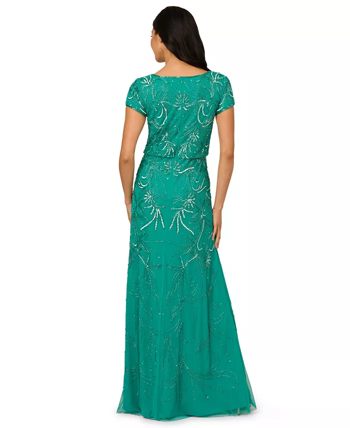 Alfani Adrianna Papell Women's Floral Sequin Gown Women's Fashion Shoes & Accessories