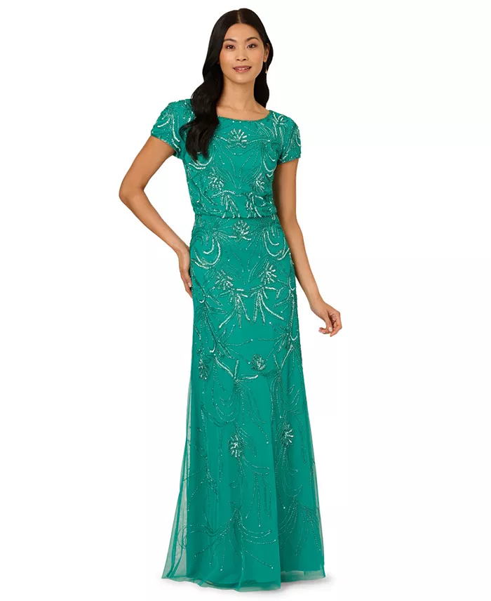 Alfani Adrianna Papell Women's Floral Sequin Gown Women's Fashion Shoes & Accessories