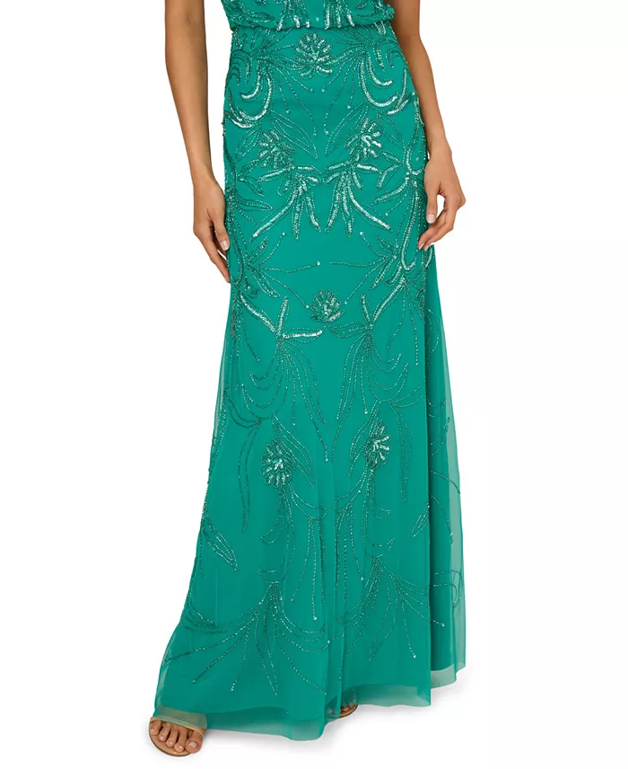 Alfani Adrianna Papell Women's Floral Sequin Gown Women's Fashion Shoes & Accessories