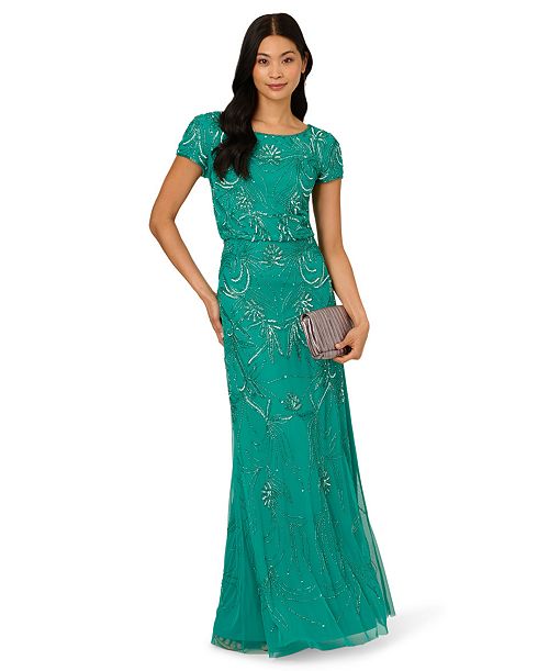 alfani Adrianna Papell Women's Floral Sequin Gown Women's Fashion Shoes & Accessories