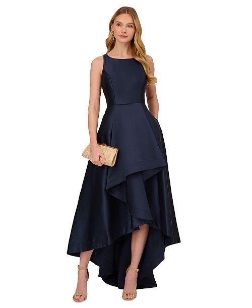 alfani Adrianna Papell Women's High-Low Mikado Sleeveless Gown Women's Fashion Shoes & Accessories