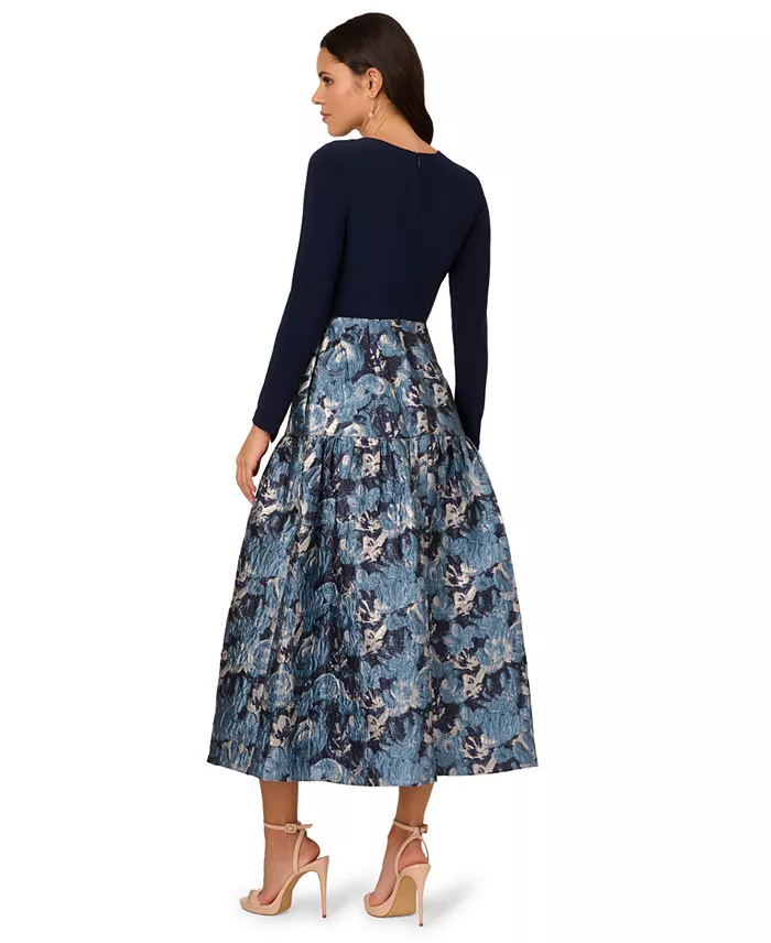 Alfani Adrianna Papell Women's Long-Sleeve Jacquard Ball Gown Women's Fashion Shoes & Accessories