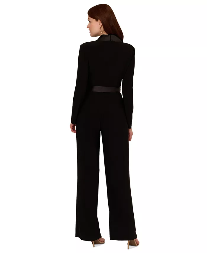 Alfani Adrianna Papell Women's Long-Sleeve Tuxedo Jumpsuit Women's Fashion Shoes & Accessories