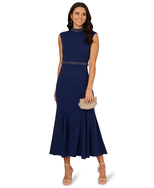 alfani Adrianna Papell Women's Mock-Neck Knit Mermaid Dress Women's Fashion Shoes & Accessories