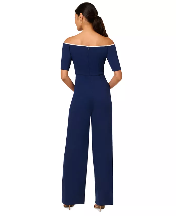 Alfani Adrianna Papell Women's Off-The-Shoulder Jumpsuit Women's Fashion Shoes & Accessories