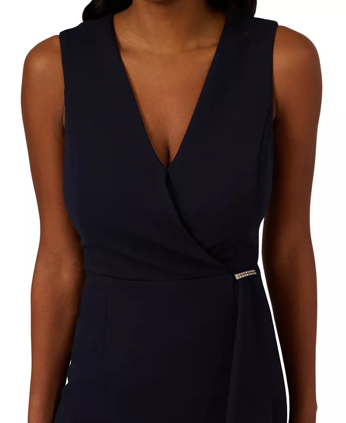 Alfani Adrianna Papell Women's Ruffled V-Neck High-Low Dress Women's Fashion Shoes & Accessories