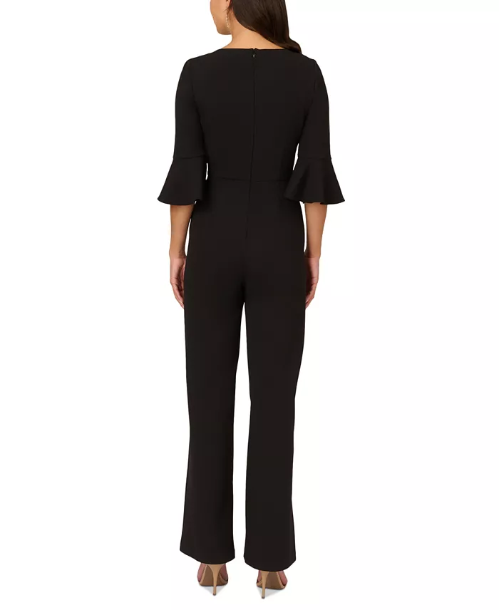 Alfani Adrianna Papell Women's Tie-Front Bell-Sleeve Jumpsuit Women's Fashion Shoes & Accessories