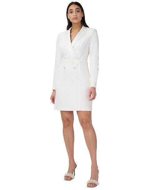 alfani Adrianna Papell Women's Tuxedo Long Sleeve Sheath Dress Women's Fashion Shoes & Accessories
