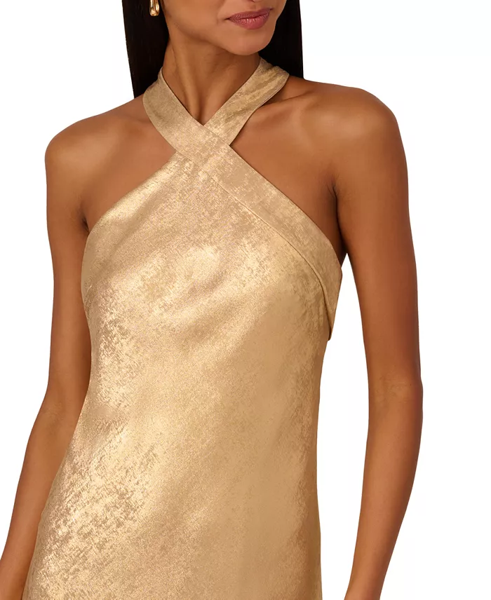 Alfani Adrianna Women's Folied-Chiffon Halter Gown Women's Fashion Shoes & Accessories