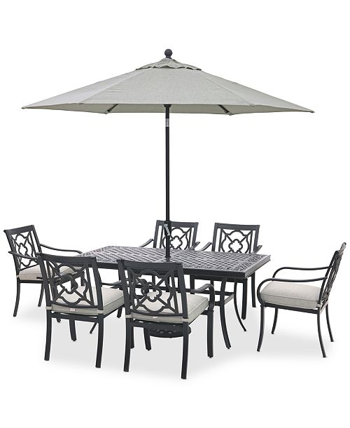 alfani Agio St Croix Outdoor 7-pc Dining Set (68x38" table + 6 dining chairs) Created for Macy's Furniture