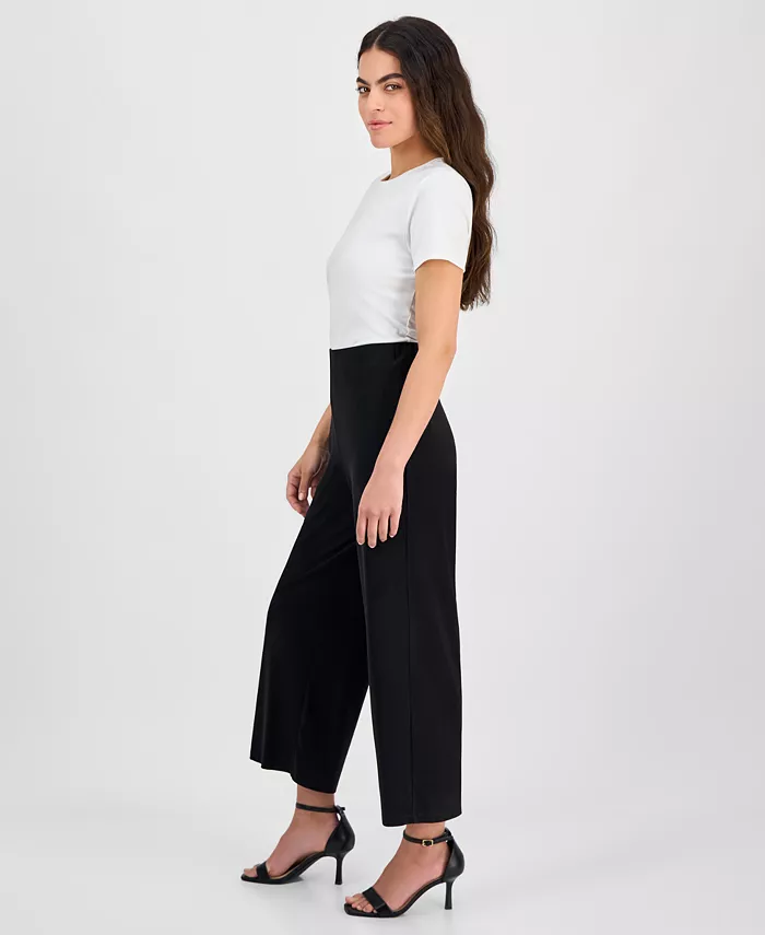 Alfani AK Anne Klein Petite Mid-Rise Cropped Wide-Leg Pants Women's Fashion Shoes & Accessories
