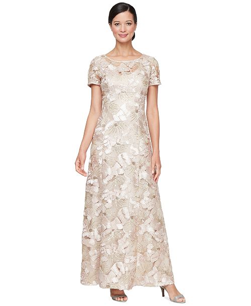 alfani Alex Evenings Petite Embellished Lace Gown Women's Fashion Shoes & Accessories