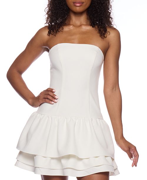 alfani Alex & Sophia Juniors' Strapless Layered-Hem Fit & Flare Dress Juniors'