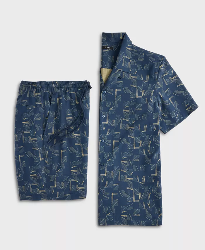 Alfani Alfani Men's Abstract Breeze Shirt & Shorts Exclusively At Macy's Men's Fashion & Accessories