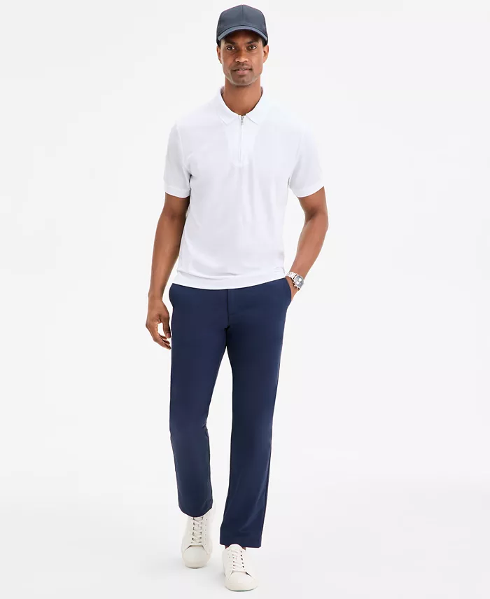 Alfani Alfani Men's Ottoman Short Sleeve Textured Quarter-Zip Polo Shirt Exclusively At Macy's Men's Fashion & Accessories