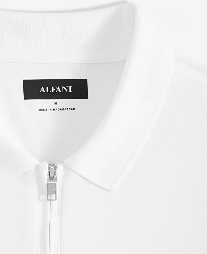 Alfani Alfani Men's Ottoman Short Sleeve Textured Quarter-Zip Polo Shirt Exclusively At Macy's Men's Fashion & Accessories