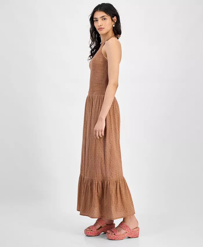 Alfani And Now This Women's Cotton Smocked Halter Maxi Dress Exclusively At Macy's Women's Fashion Shoes & Accessories
