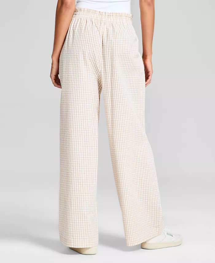 Alfani And Now This Women's Cotton Tie-Waist Wide-Leg Pants Exclusively At Macy's Women's Fashion Shoes & Accessories