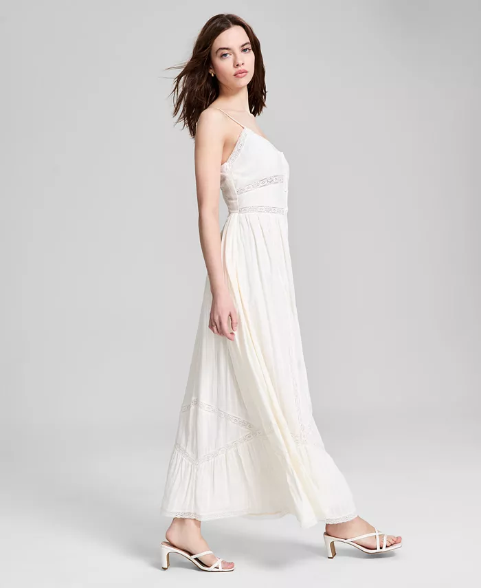 Alfani And Now This Women's Lace-Inset Fit & Flare Maxi Dress Exclusively At Macy's Women's Fashion Shoes & Accessories