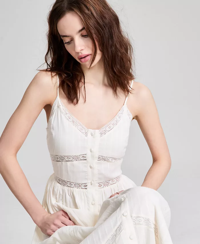 Alfani And Now This Women's Lace-Inset Fit & Flare Maxi Dress Exclusively At Macy's Women's Fashion Shoes & Accessories