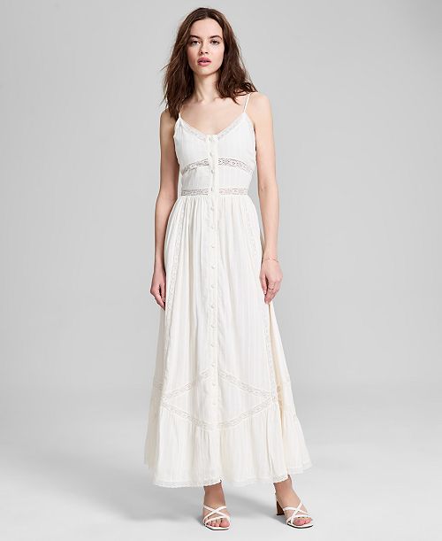 alfani And Now This Women's Lace-Inset Fit & Flare Maxi Dress Exclusively at Macy's Women's Fashion Shoes & Accessories