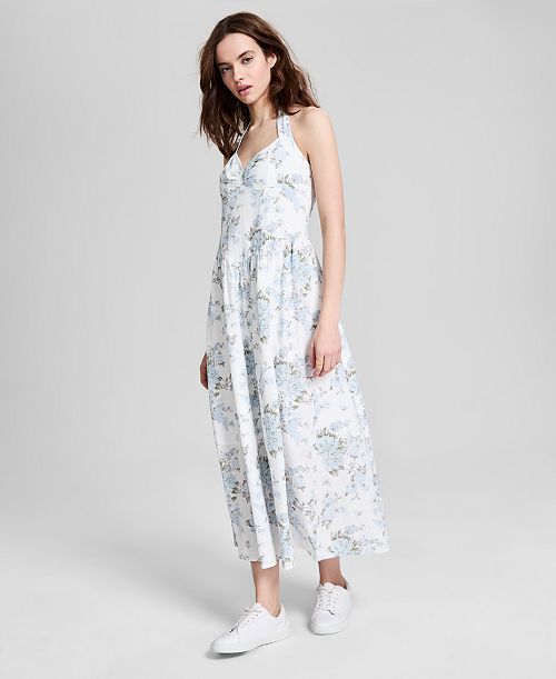 alfani And Now This Women's Printed Halter Sweetheart-Neck Dress Exclusively at Macy's Women's Fashion Shoes & Accessories